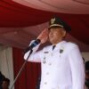 Camat Selangit Misbahuddin Lubis Irup HUT Ke-80 Kemerdekaan RI Tingkat Kecamatan Selangit.