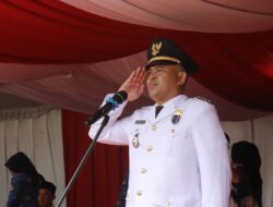 Camat Selangit Misbahuddin Lubis Irup HUT Ke-80 Kemerdekaan RI Tingkat Kecamatan Selangit.